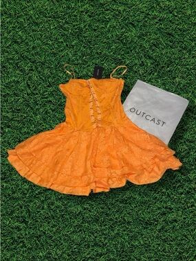 outcast orange corset dress